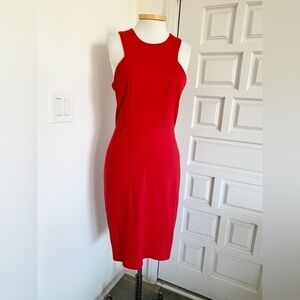 The Vintage Shop Red Midi Dress Sleeveless Bodycon Size Large Valentine’s Day